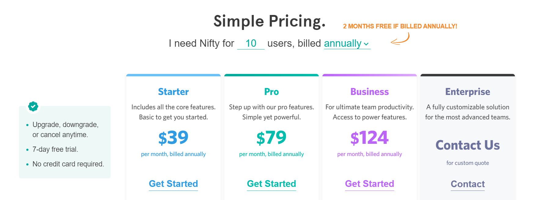 nifty pricing plans