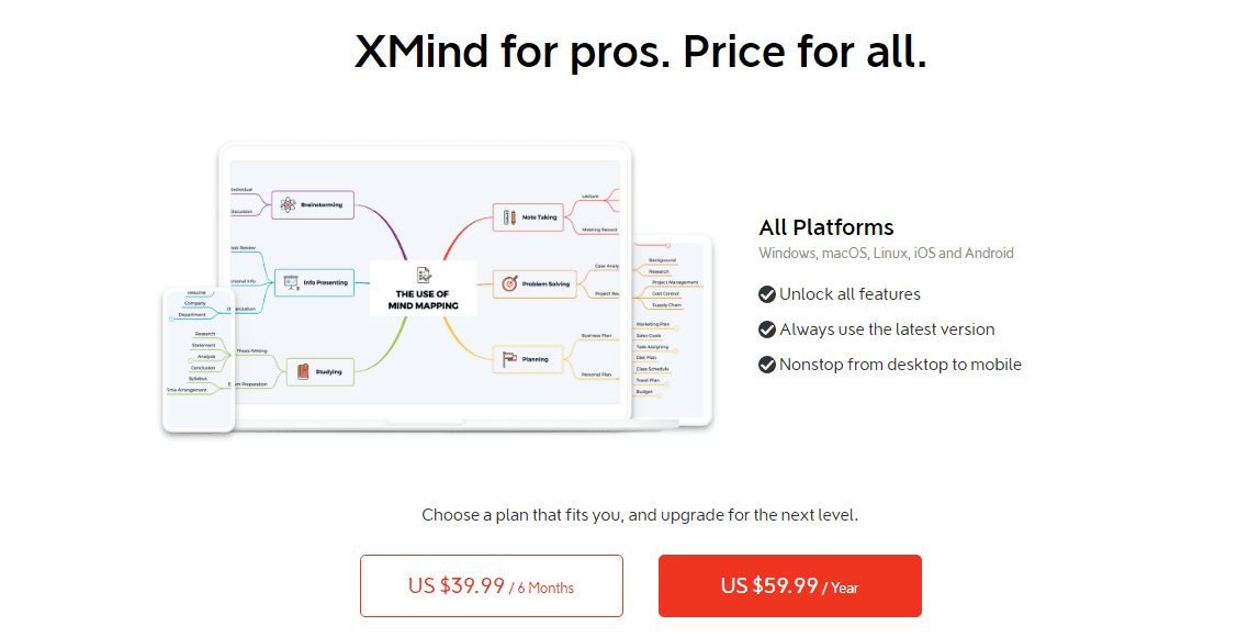 xmind pricing plan 1