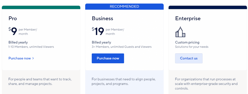 4. Smartsheet Pricing Plans