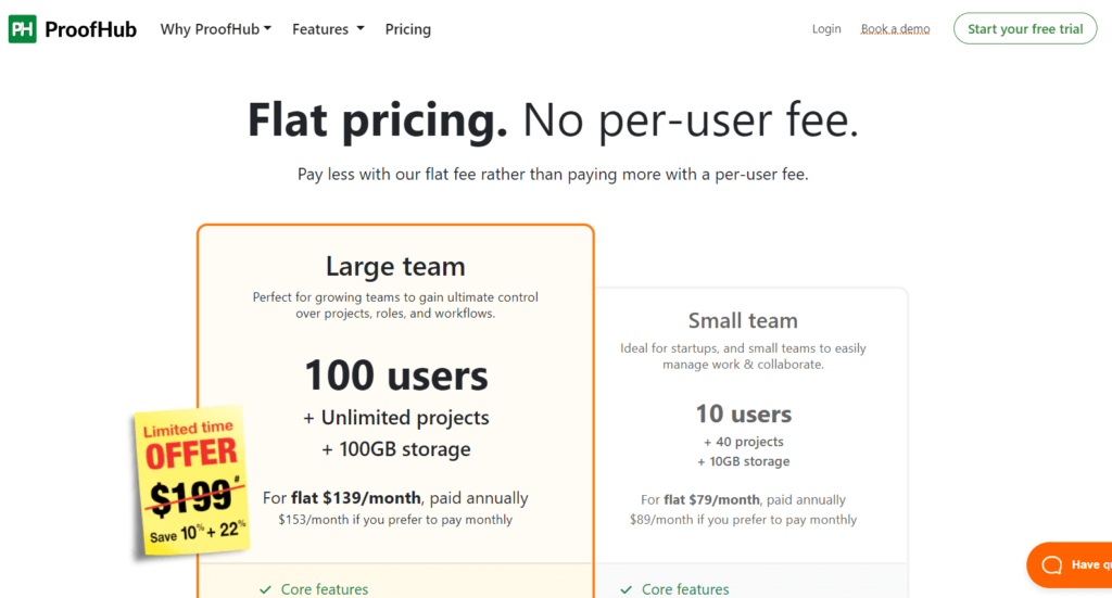 7. ProofHub Pricing Plans
