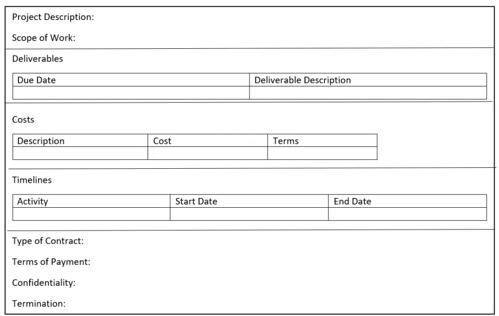 statement of work sow template
