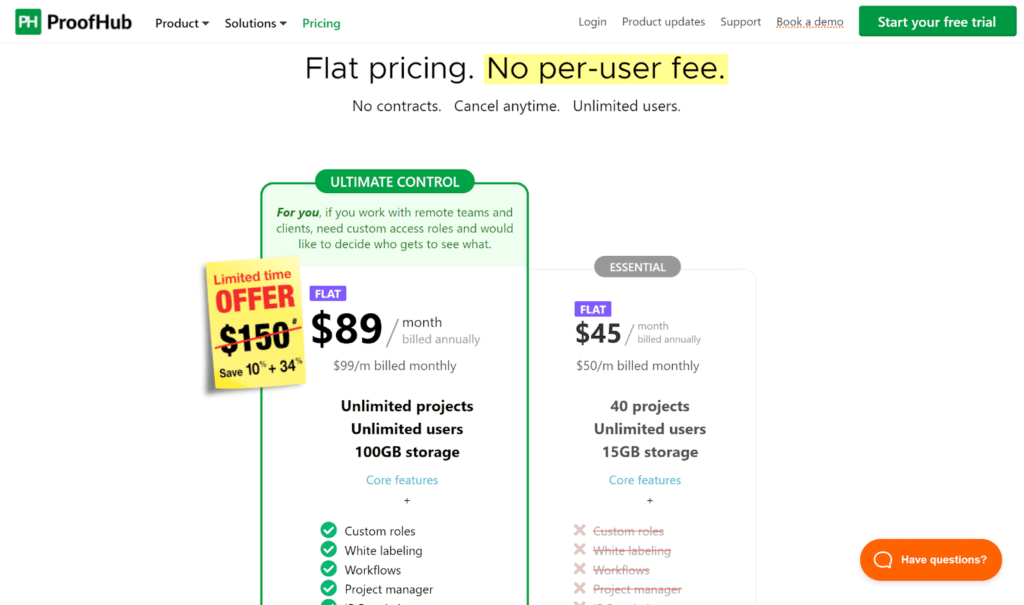 proofhub pricing sep
