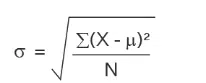 first standard deviation formula