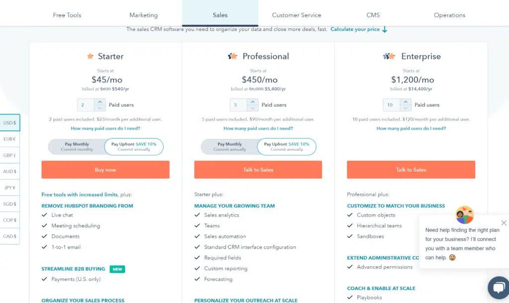 hubspot project tracking tool pricing oct