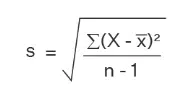second standard deviation formula