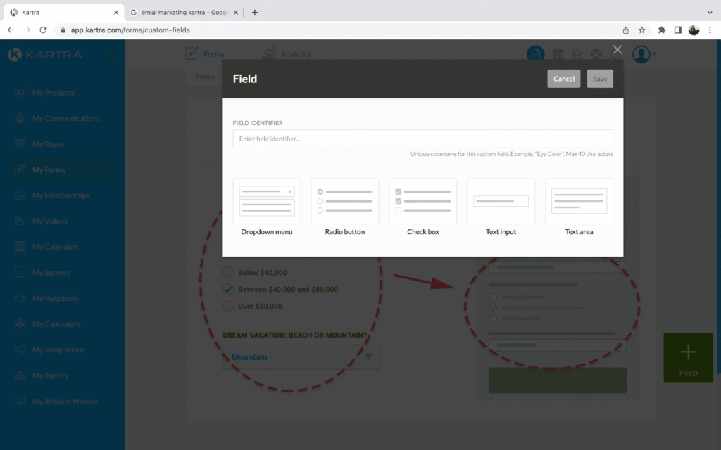10. Opt in Form Builder kartra 2