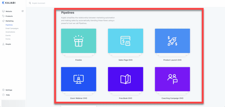 Sales Funnel and Campaign Builder kajabi