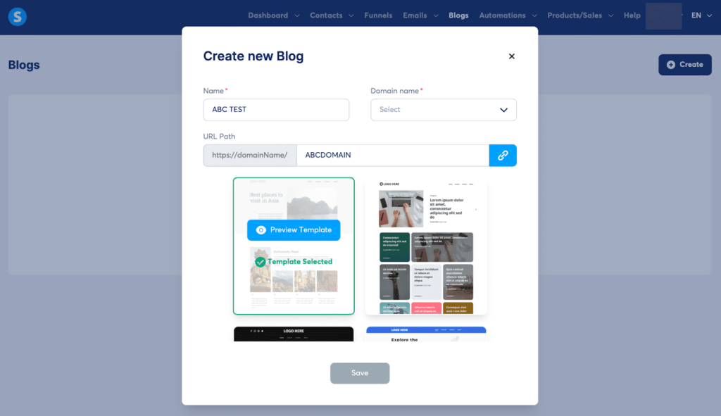 blog hosting for systeme.io