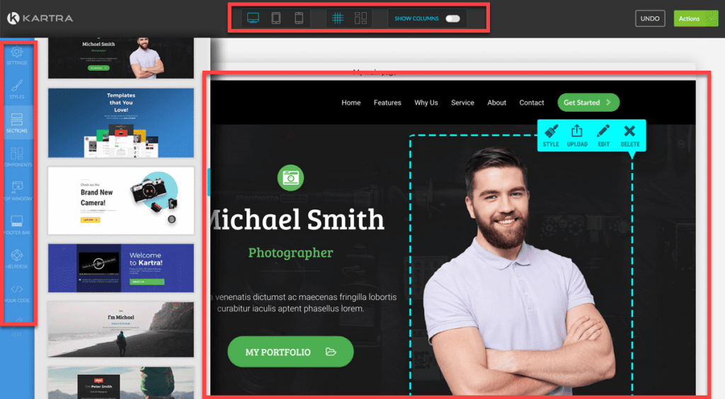 page builder and editor kartra