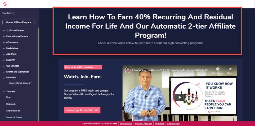 Affiliate Program groovefunnels