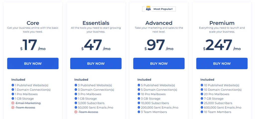 Builderall pricing 1
