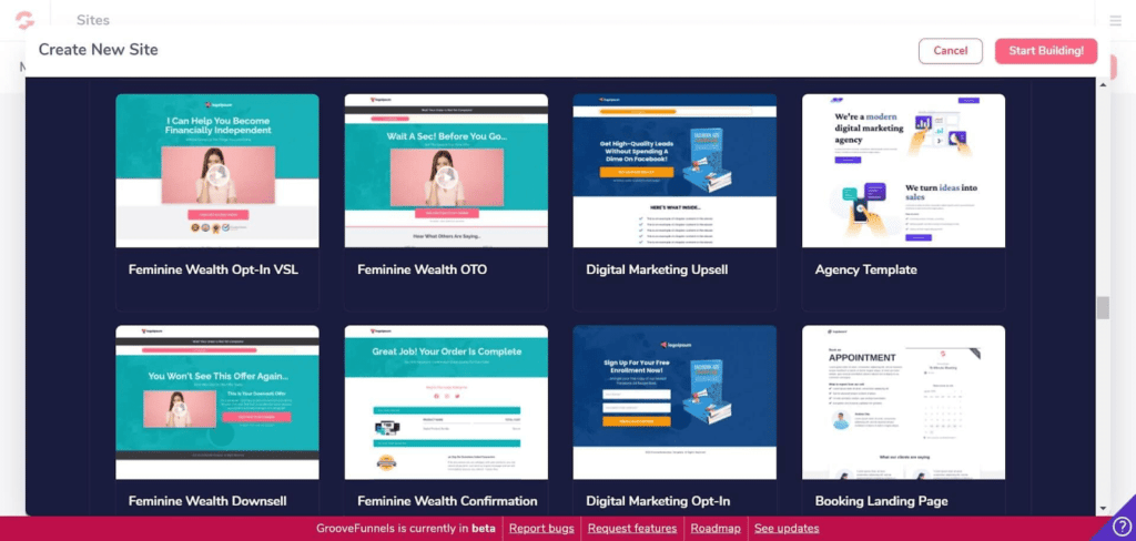 Landing Page and Funnel Builder groovefunnels