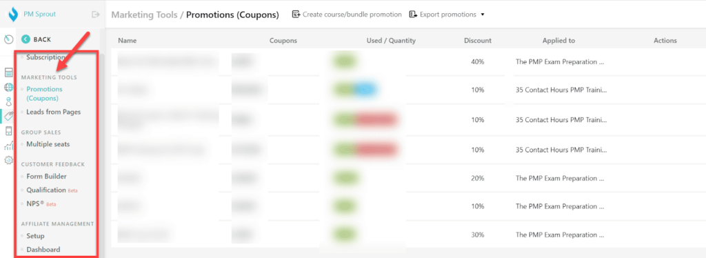 Marketing Tools in learnworlds