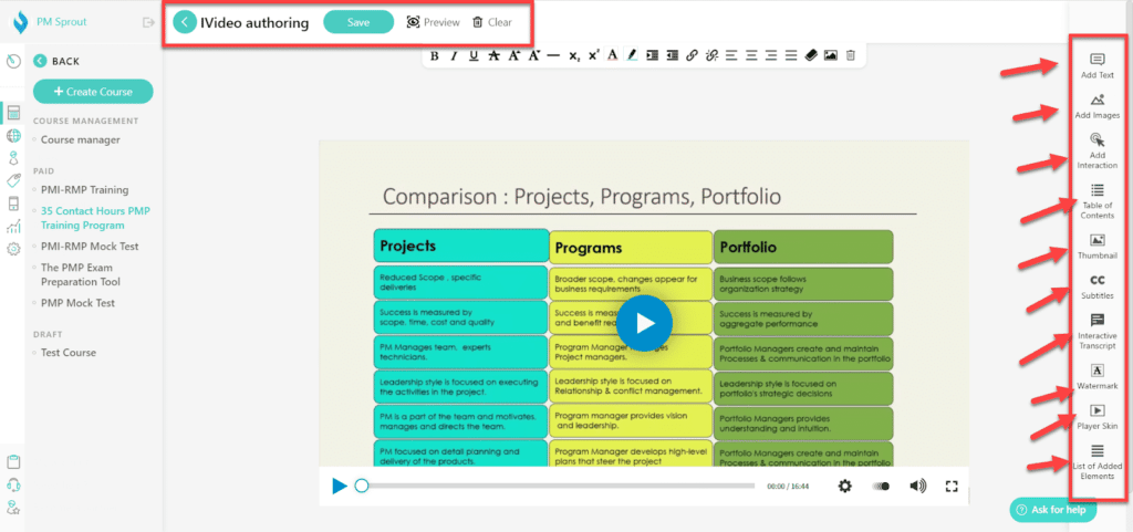 video creator in learnworlds