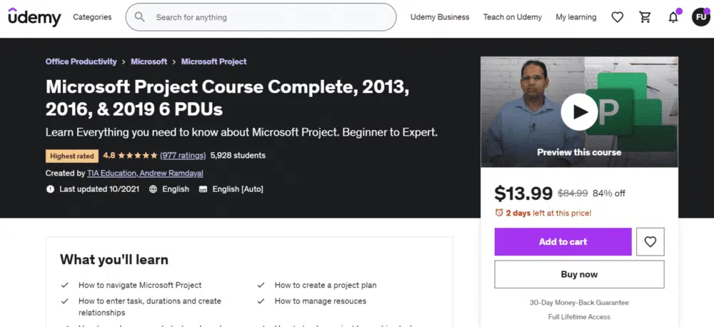 1. Microsoft Project Course Complete 2013 2016 and 2019