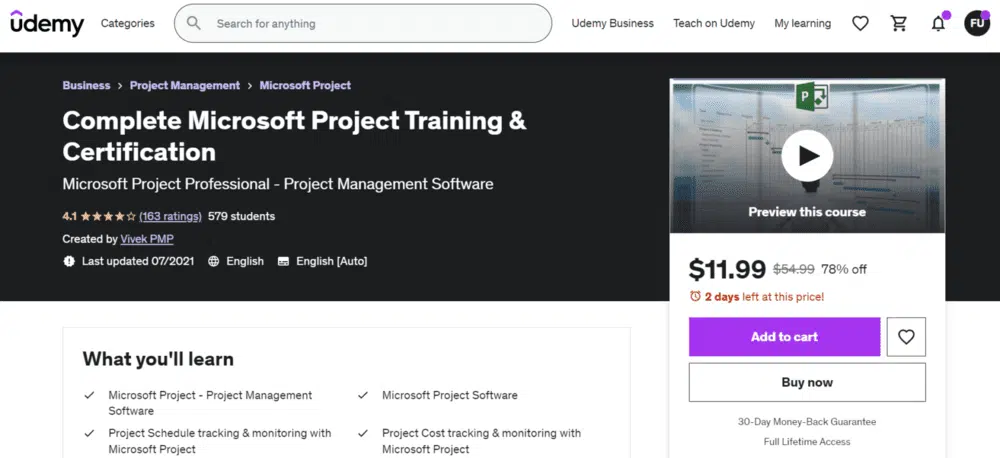 10. Complete Microsoft Project Training and Certification
