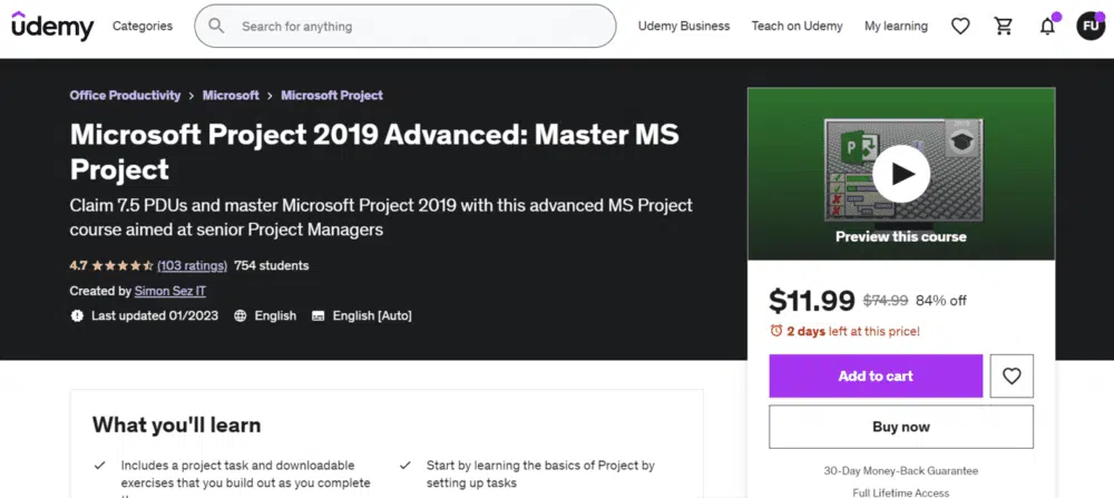 5. Microsoft Project 2019 Advanced Master MS Project