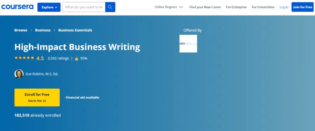 6. High Impact Business Writing Coursera