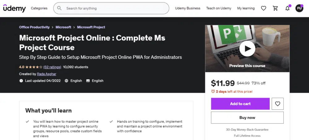 9. Microsoft Project Online Complete MS Project Course