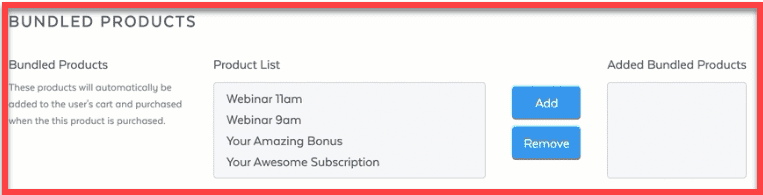 bundled product samcart