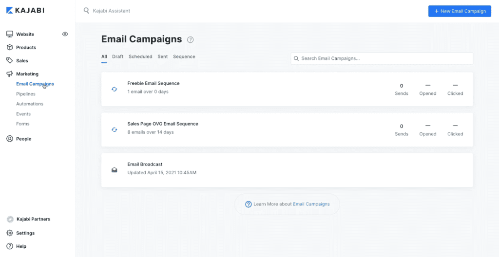 Email Marketing kajabi