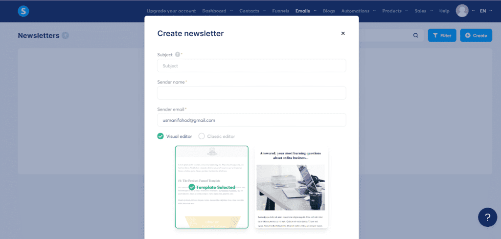 Email Marketing systeme.io 1
