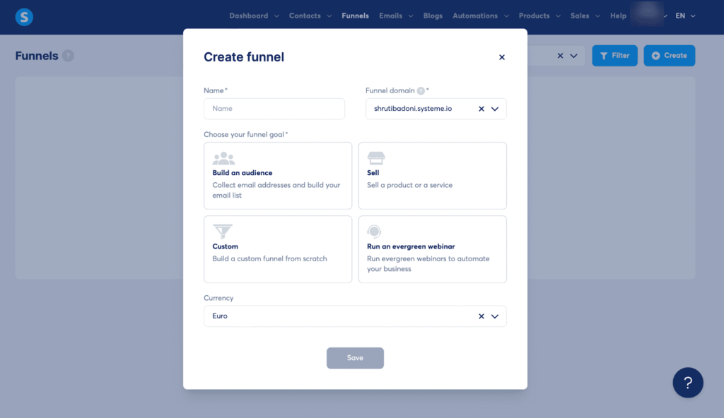 Sales Funnel Builder systeme.io