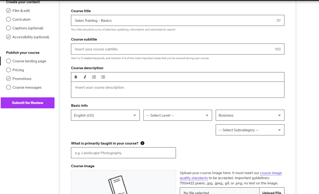 Sales Page Creation udemy