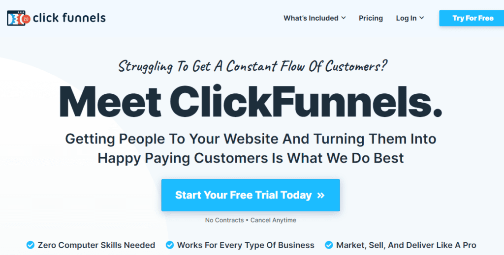 clickfunnels home