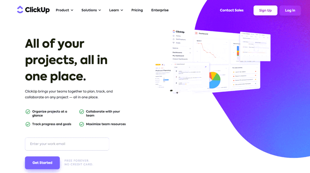 5. ClickUp home
