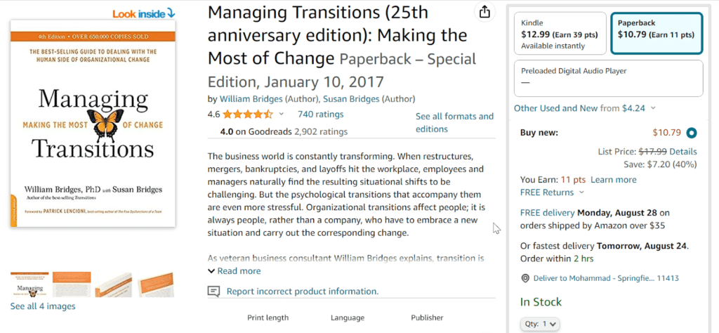 1. Managing Transitions Making the Most of Change by William Bridges and Susan Bridges