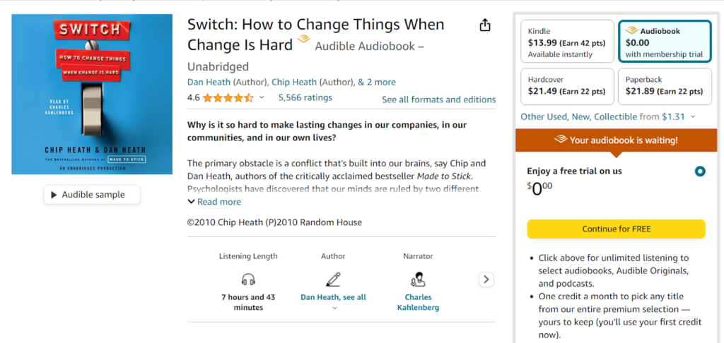 4. Switch How to Change Things When Change Is Hard by Chip Heath