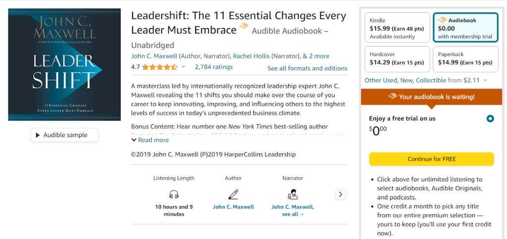 7. Leadershift The 11 Essential Changes Every Leader Must Embrace by John C. Maxwell