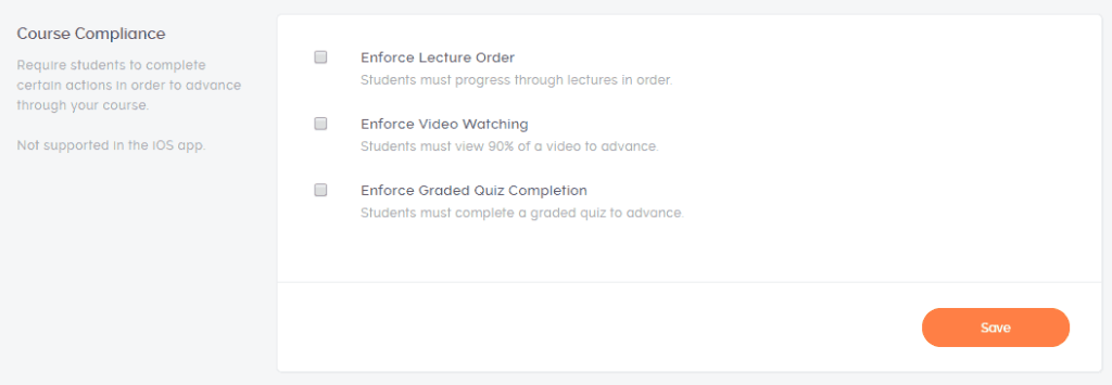 Teachable course compliance