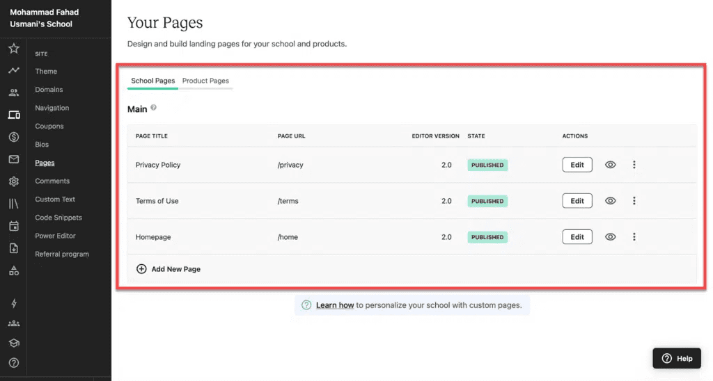 Teachables Page Builder