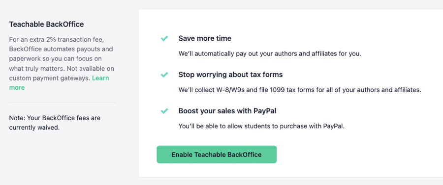 backoffice teachable