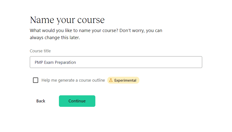 name your course