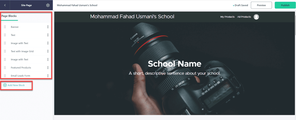 page customization teachable