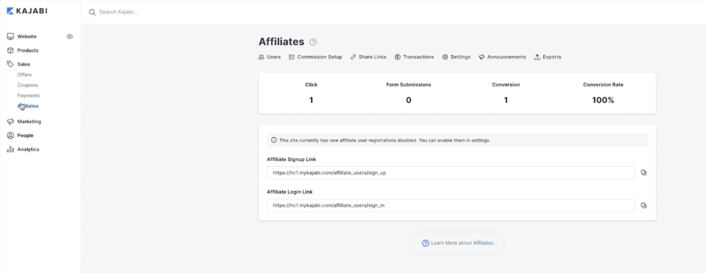 Affiliate Marketing kajabi