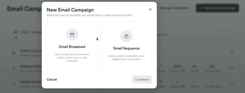 Email Marketing kajabi