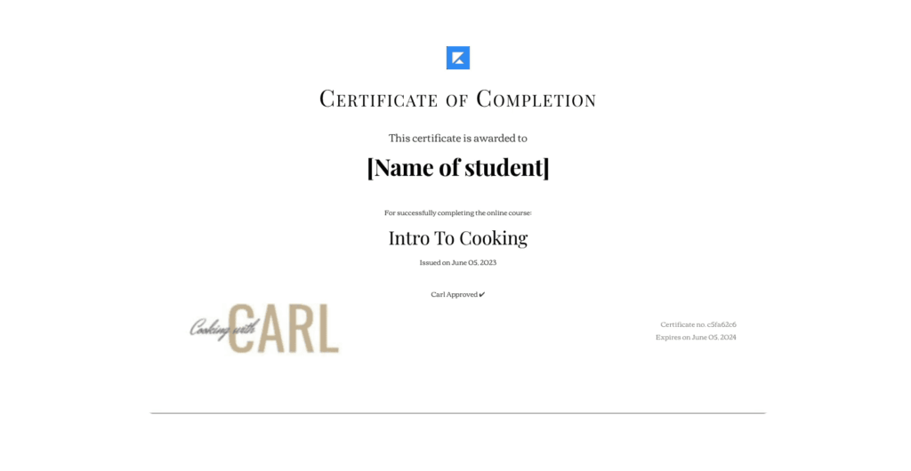 certificate kajabi