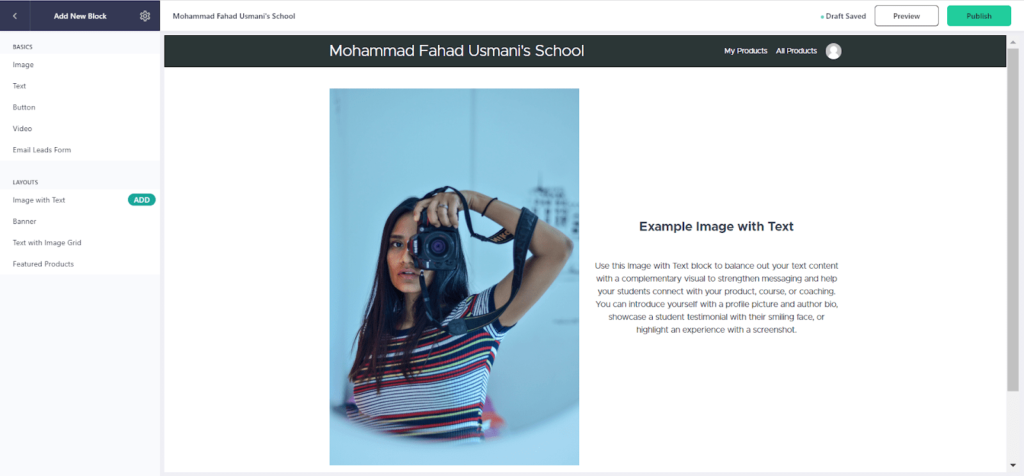 page builder teachable