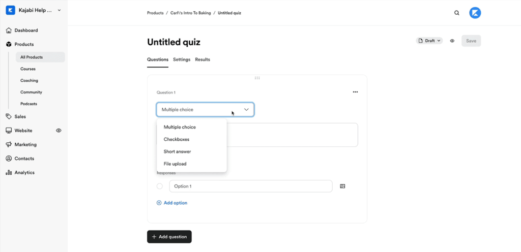 quizzes kajabi