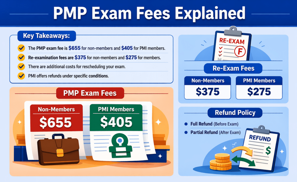 infographic showing pmp exam fees