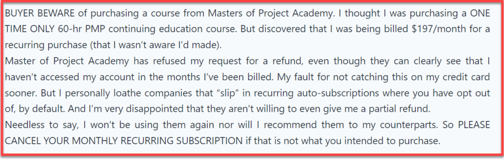 complaining comment