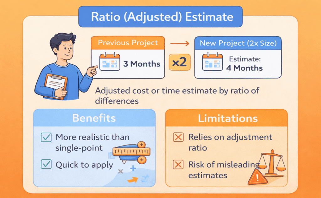 infographic explaining ratio estimating