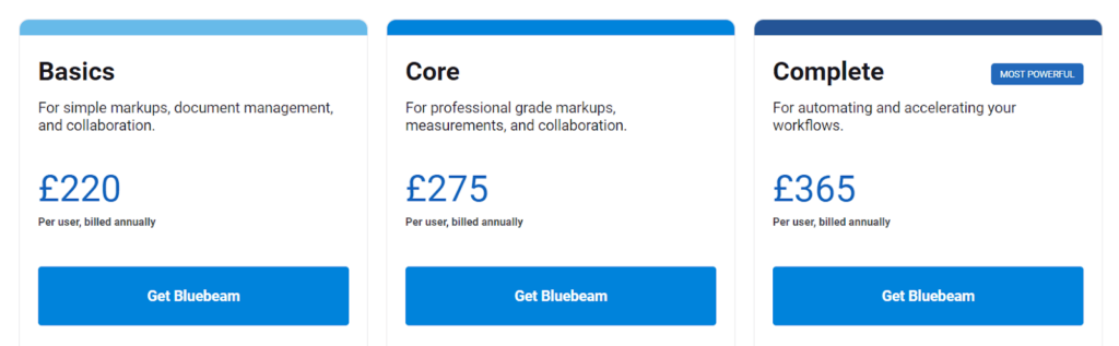 Bluebeam Pricing