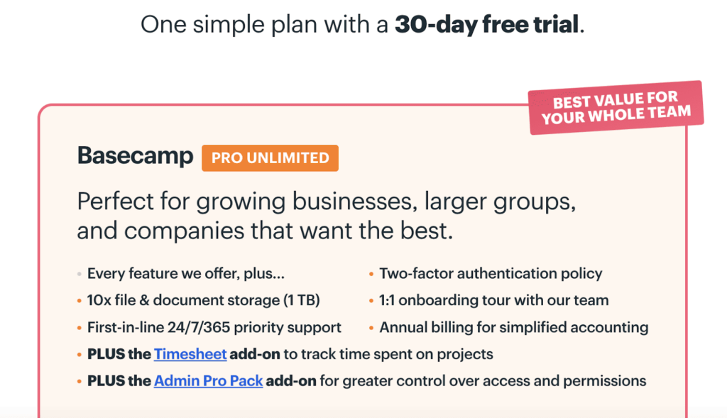 basecamp pricing