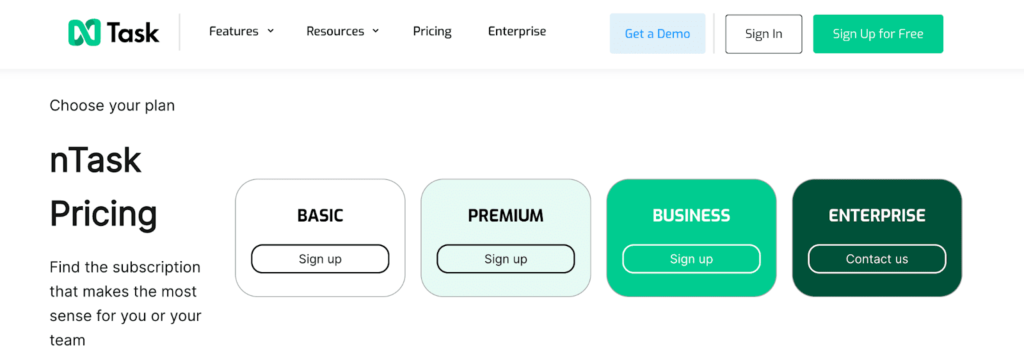 ntask pricing