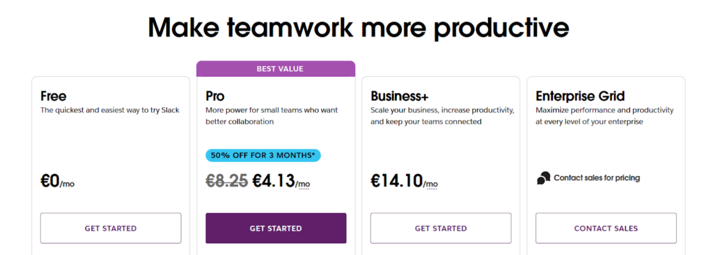 Slack Pricing